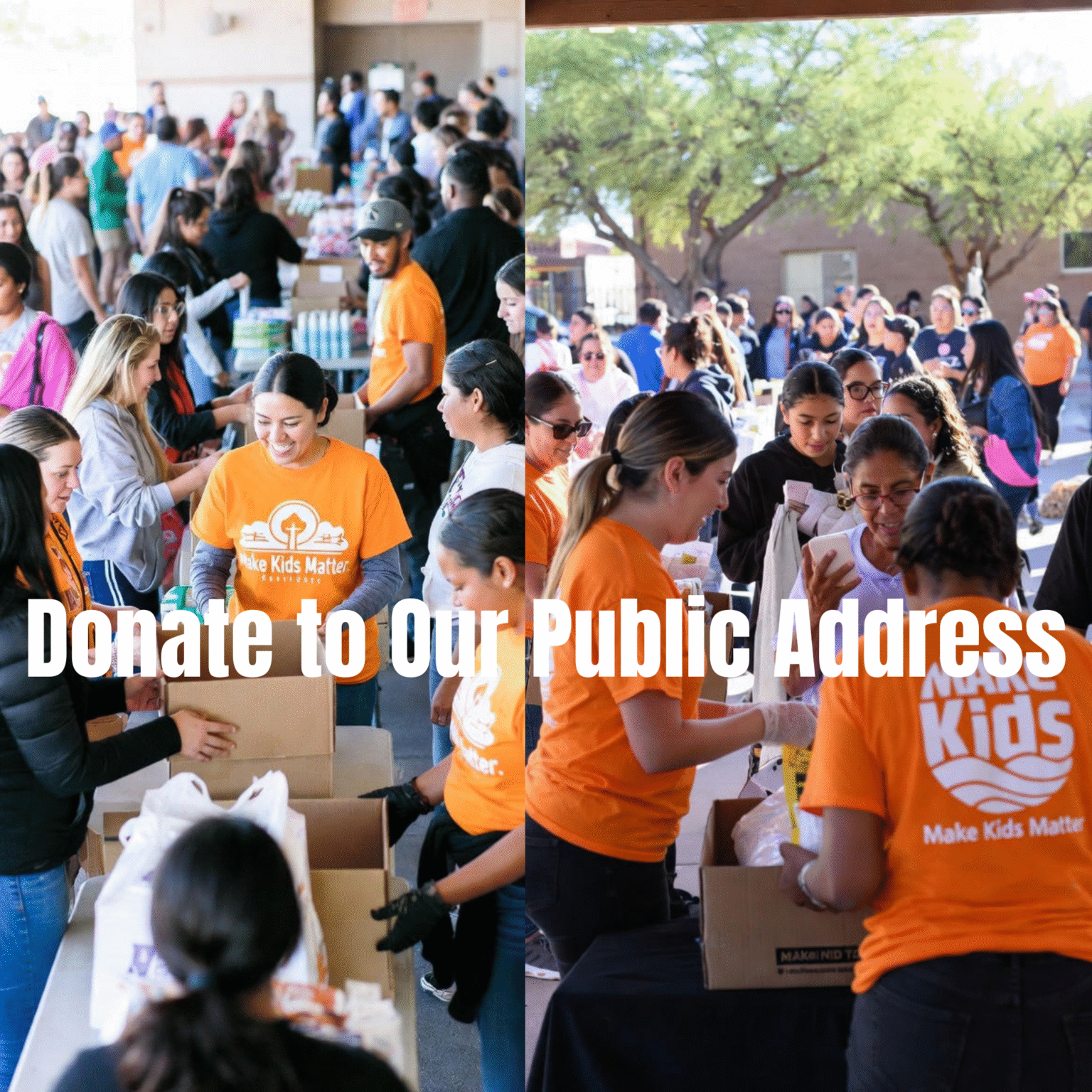 Make Kids Matter volunteers at a community distribution event